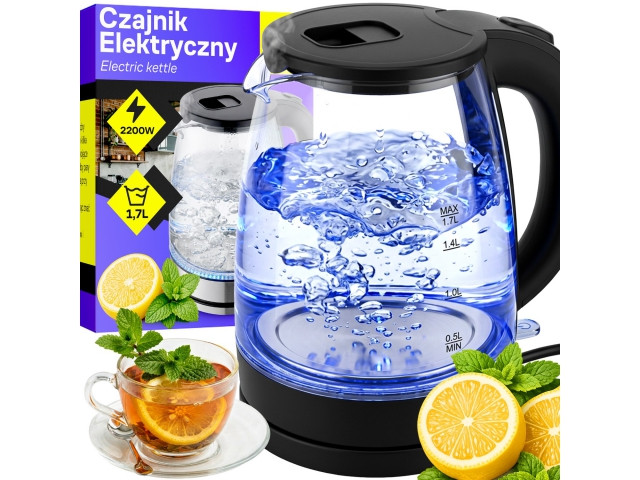 Hervidor de cristal 1,7 L con luz LED · 2200 W - imagen 1