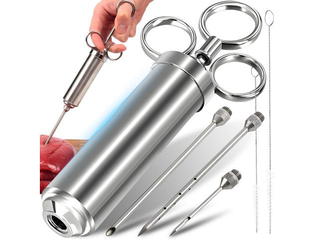 Inyector de marinada inox 60 ml con 3 agujas - imagen 1