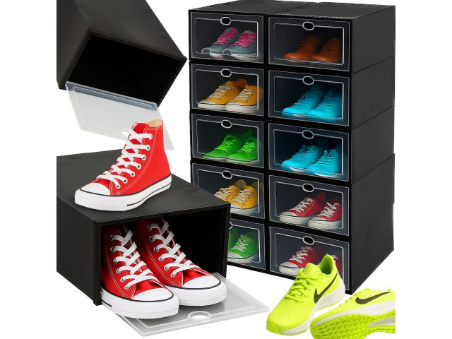 Set 10 cajas organizadoras de zapatos apilables - imagen 1