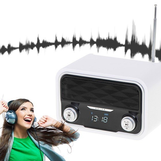 Radio Bluetooth Adler AD 1185 · FM · USB/SD · batería recargable