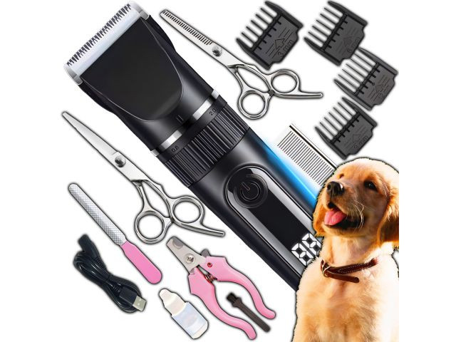 Cortapelos para mascotas sin cable · 4 peines