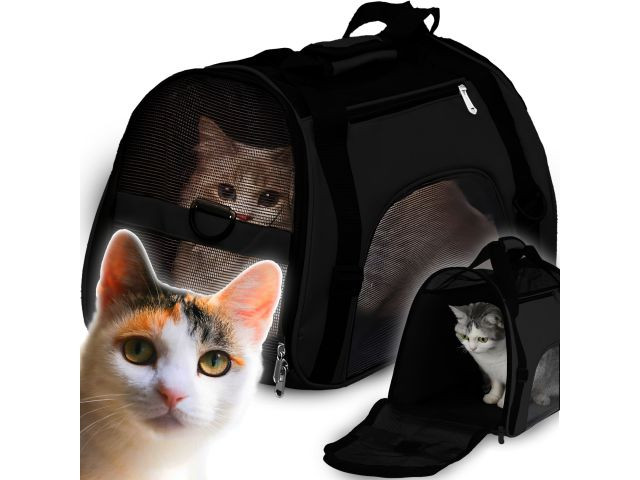 Transportín de tela para mascotas · 53 × 32 × 26 cm
