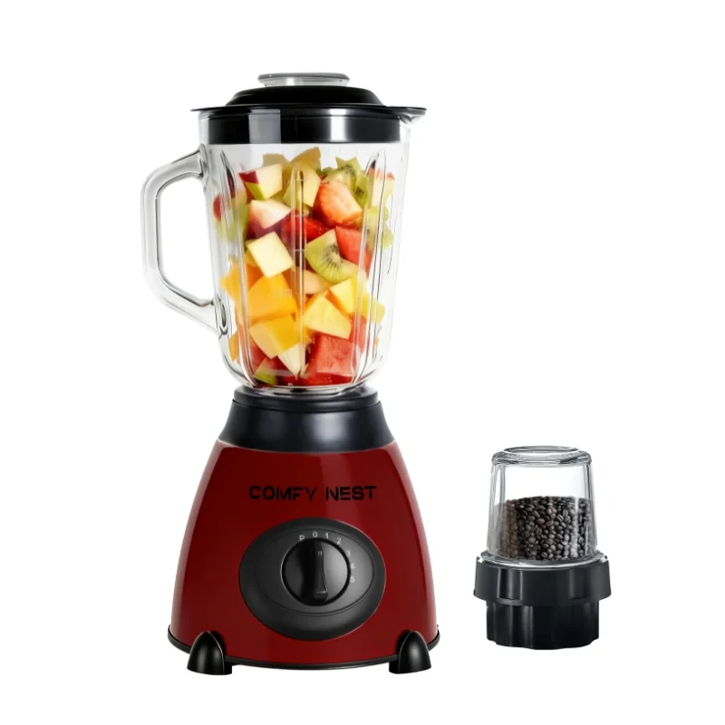 Batidora de vaso y molinillo 2 en 1 800 W · rojo · Comfy Nest
