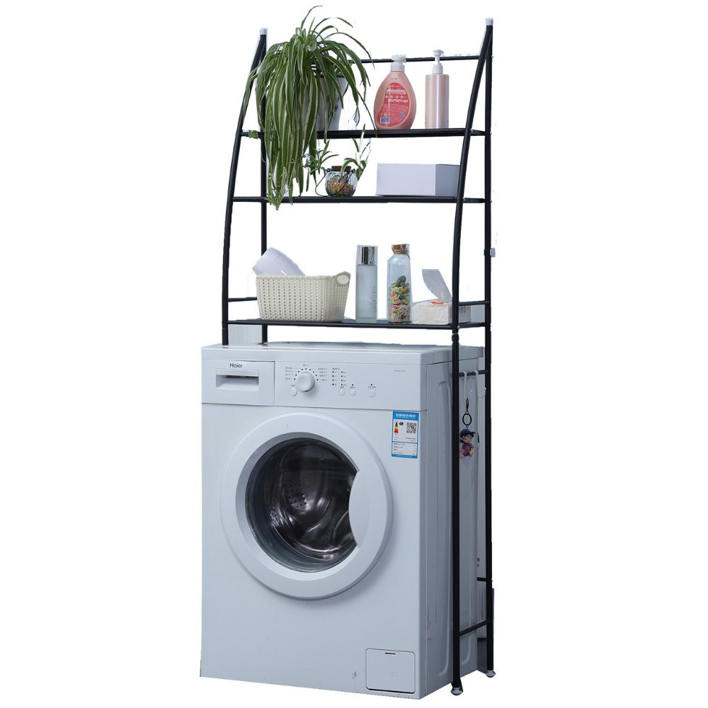 Estantería de lavadora y baño 3 alturas 65 x 162 cm · blanco o negro
