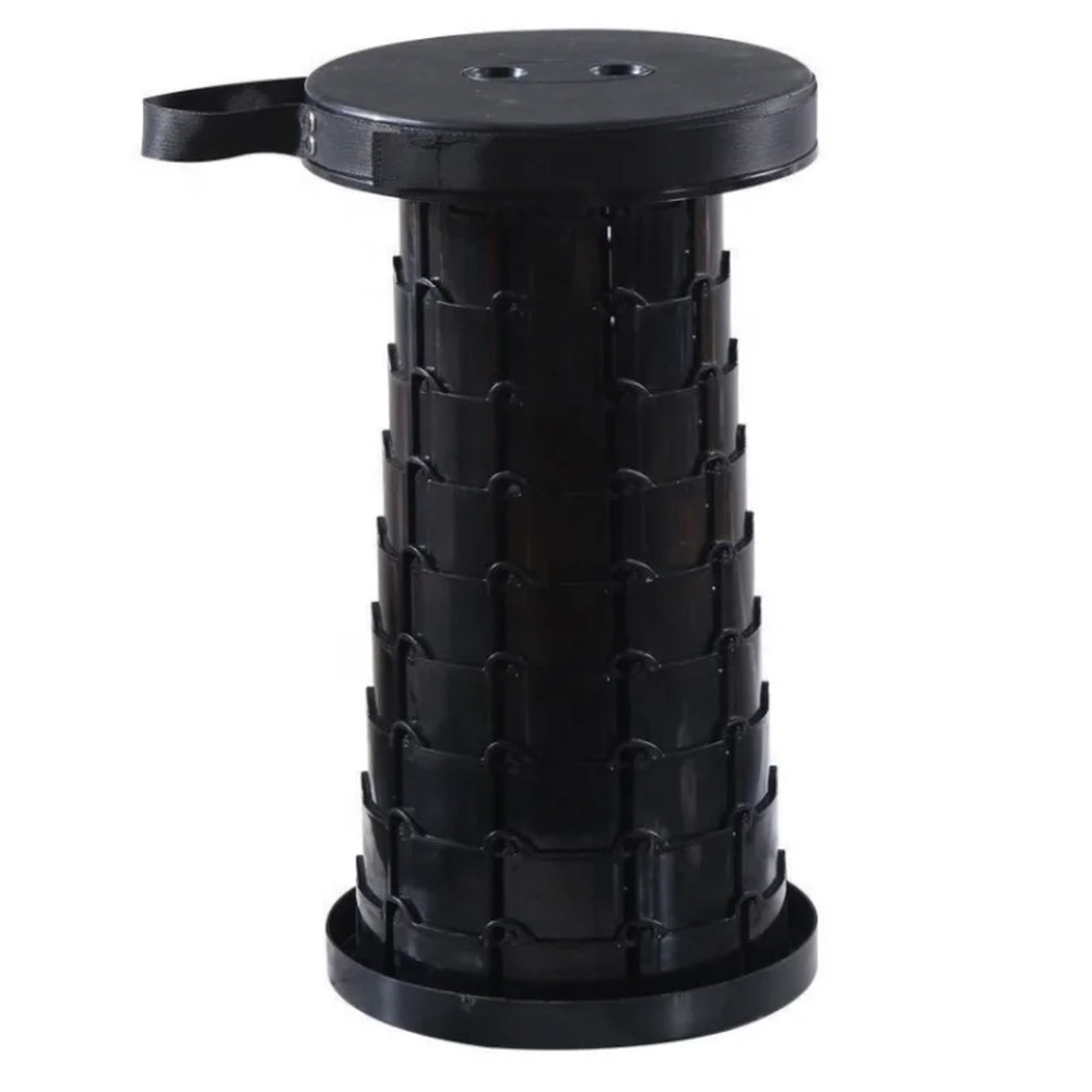Silla plegable telescópica de exterior negra