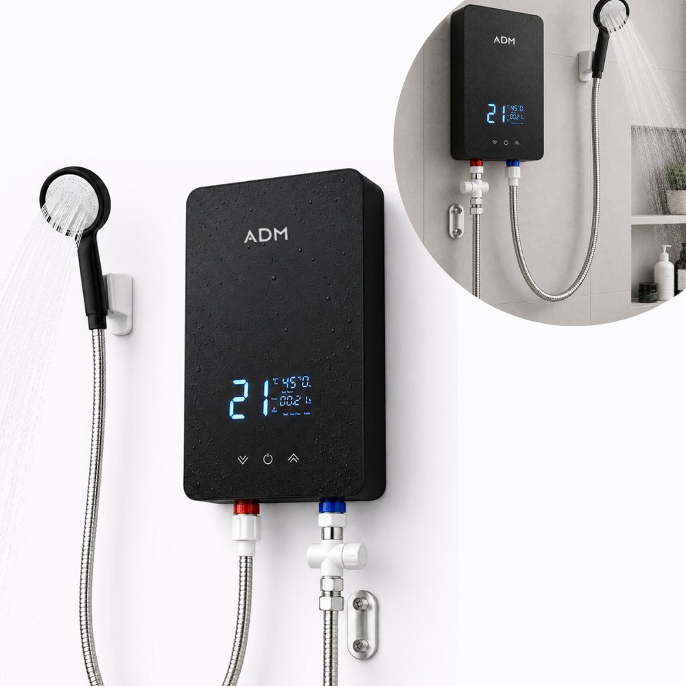 Calentador de agua termostático instantáneo ADM · con pantalla