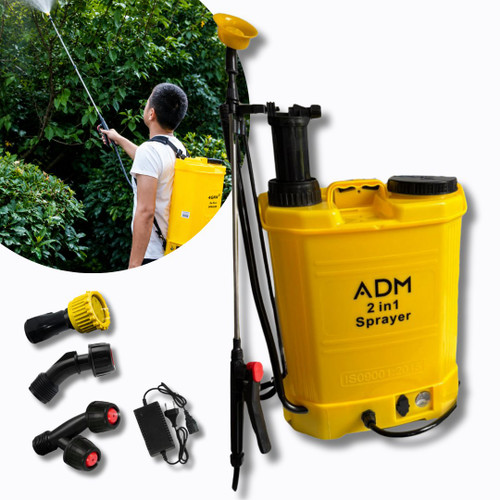 Pulverizador 2 en 1 a batería y manual ADM · depósito de 16 litros