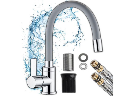 Grifo de cocina con caño flexible giratorio 360° - imagen 1