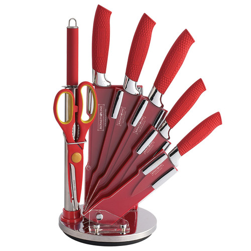 Juego de 8 cuchillos con soporte giratorio · Royalty Line