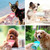 Botella de agua portátil para perros 350 ml · con bebedero integrado