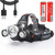 Linterna frontal LED T6 · con dos LED auxiliares y cinta ajustable