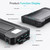 Power bank solar con brújula · 8000 mAh para camping y montaña