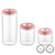 Set de botes de conservación al vacío Herzberg · 3 piezas, 1250/700/400 ml, rosa