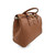 Bolso de mano de piel auténtica granulada con candado, vista lateral