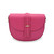 Bolso bandolera media luna de piel auténtica en color fucsia