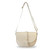 Bolso bandolera media luna de piel auténtica en color beige