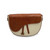 Bolso bandolera de piel lisa pulida con solapa en color beige