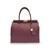Bolso de mano tipo bauletto de piel auténtica con candado en color burdeos