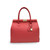 Bolso de mano tipo bauletto de piel auténtica con candado en color rojo