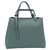 Bolso de mano de piel auténtica con trabillas en color menta