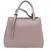 Bolso de mano de piel auténtica con trabillas en color rosa empolvado