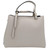 Bolso de mano de piel auténtica con trabillas en color beige