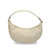 Bolso de hombro media luna de piel auténtica con tachuelas en color beige