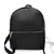Mochila de piel auténtica granulada con bolsillo frontal en color negro