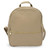 Mochila de piel auténtica granulada con bolsillo frontal en color topo