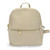 Mochila de piel auténtica granulada con bolsillo frontal en color beige