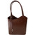 Bolso mochila convertible de piel auténtica lisa en color marrón