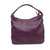 Bolso saco de hombro de piel auténtica granulada en color burdeos