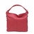Bolso saco de hombro de piel auténtica granulada en color rojo
