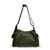 Bolso bandolera de piel auténtica con bolsillos laterales en color verde