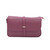 Bolso bandolera con solapa de piel auténtica en color burdeos