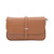 Bolso bandolera con solapa de piel auténtica en color cuero