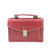 Bolso maletín de piel lisa con cierre en color rojo