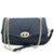 Bolso de hombro acolchado con cadena en color azul