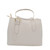 Bolso de mano de piel con hebillas en color beige