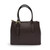 Bolso de mano de piel con hebillas en color marrón oscuro
