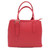 Bolso de mano de piel con hebillas en color rojo