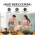 Batería de cocina 14 piezas granito · mango madera · negro · Herzberg