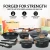 Batería de cocina 14 piezas granito · mango madera · negro · Herzberg