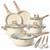 Bateria de cocina de 15 piezas con wok en granito crema Just Perfecto JL-788 vista de conjunto