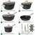 Batería de cocina 14 piezas con wok · negro · Just Perfecto JL-889