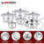 Batería de cocina 12 piezas acero inoxidable · Herzberg