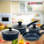 Batería 7 piezas mármol apta para horno · azul · Herzberg