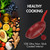 Batería 7 piezas mármol apta para horno · rojo · Herzberg