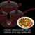 Batería 7 piezas mármol apta para horno · rojo · Herzberg
