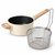 Cesta freidora de acero inoxidable junto al cazo de 18 cm de la batería